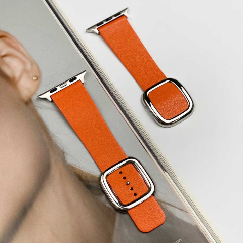 Кожаный ремешок Modern Buckle Leather на Apple Watch 38/40/41mm Silver/Sunset Кожаный ремешок Modern Buckle Leather на Apple Watch 38/40/41mm Silver/Sunset